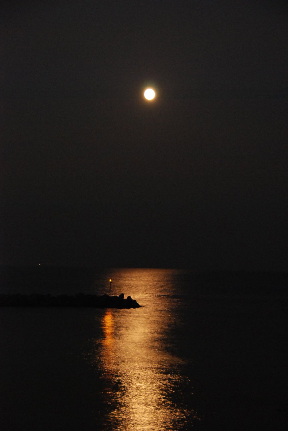 伊勢湾に映る月明かり