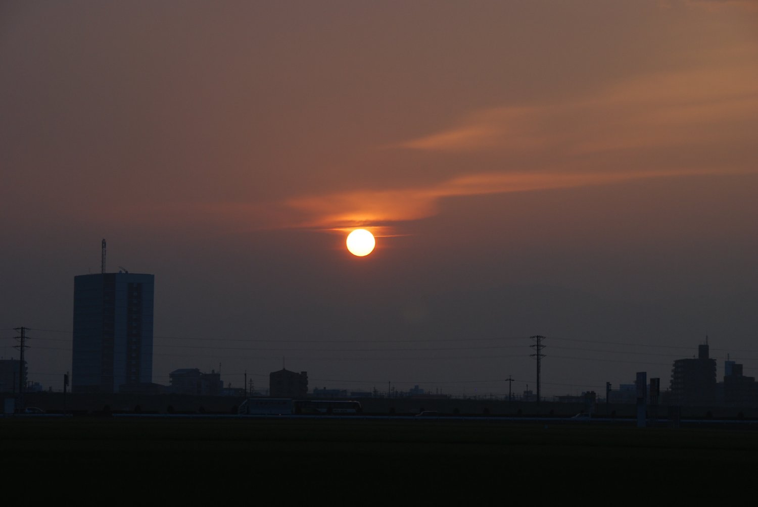 鈴鹿市内の夕焼け