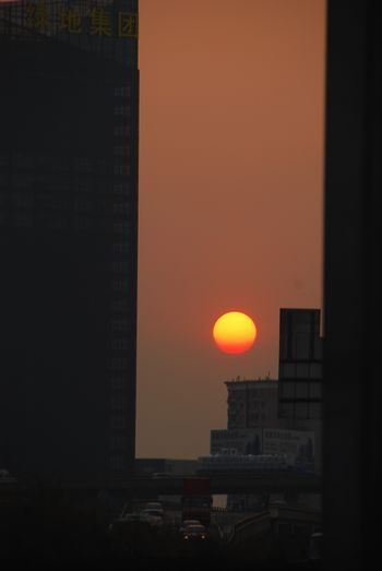 上海の夕日