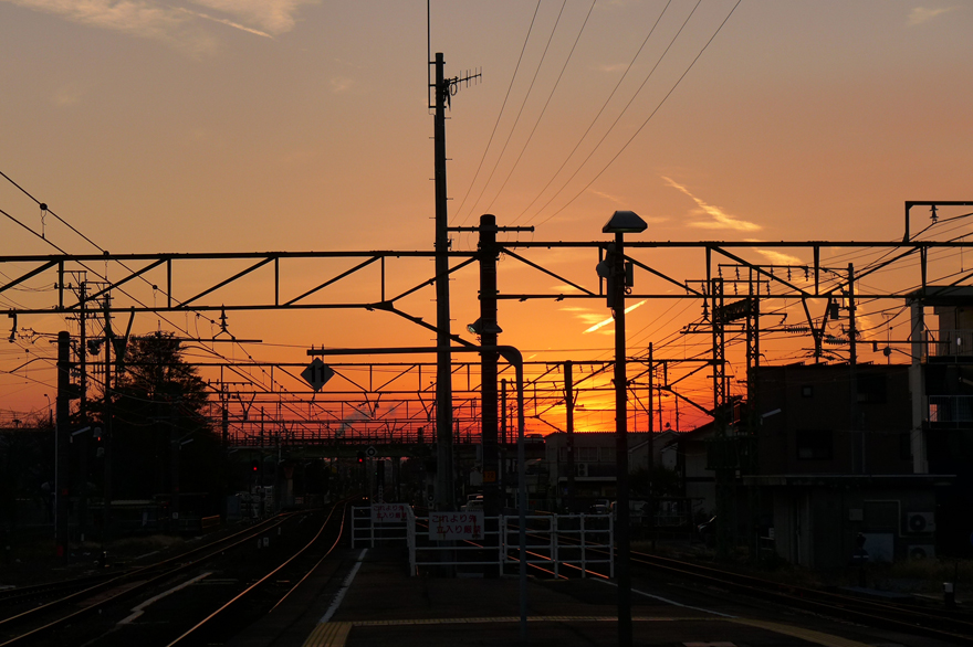 焼津駅から見た夕焼け