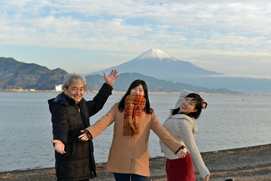 富士山と家族