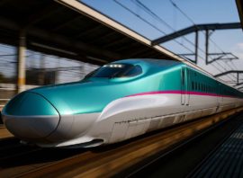 郡山駅を駆け抜ける「はやぶさ号」の圧巻スピード！