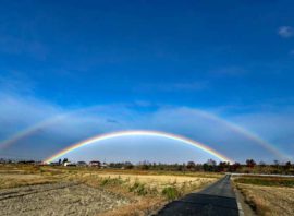 郡山の空に現れた見事なダブルレインボー！