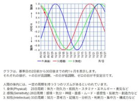 今日の身体バイオリズムが「注意日」でした！