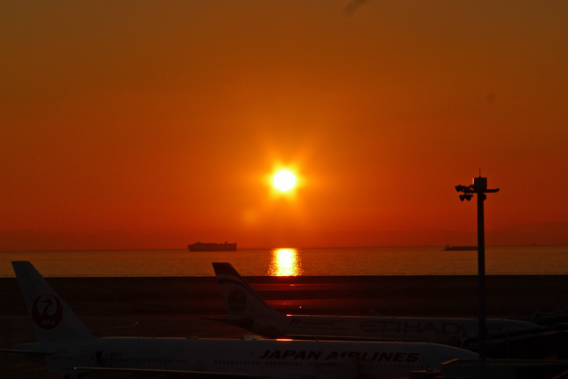 中部国際空港での夕焼け