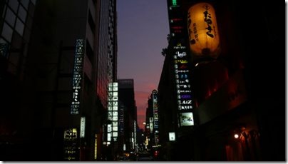 銀座の夕日