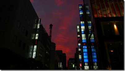 銀座の夕日